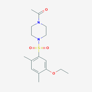 molecular formula C16H24N2O4S B513085 1-[4-(5-Ethoxy-2,4-dimethylbenzenesulfonyl)piperazin-1-yl]ethan-1-one CAS No. 942771-26-8