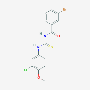 molecular formula C15H12BrClN2O2S B5130860 3-bromo-N-{[(3-chloro-4-methoxyphenyl)amino]carbonothioyl}benzamide 