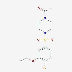 molecular formula C14H19BrN2O4S B513087 1-[4-(4-溴-3-乙氧基苯磺酰基)哌嗪-1-基]乙酮 CAS No. 942666-70-8