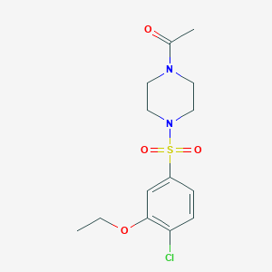 molecular formula C14H19ClN2O4S B513088 1-[4-(4-Chloro-3-ethoxybenzenesulfonyl)piperazin-1-yl]ethan-1-one CAS No. 942702-46-7
