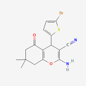 molecular formula C16H15BrN2O2S B5130906 2-amino-4-(5-bromo-2-thienyl)-7,7-dimethyl-5-oxo-5,6,7,8-tetrahydro-4H-chromene-3-carbonitrile 