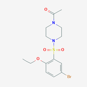molecular formula C14H19BrN2O4S B513091 1-Acetyl-4-[(5-bromo-2-ethoxyphenyl)sulfonyl]piperazine CAS No. 852174-89-1