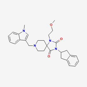 molecular formula C29H34N4O3 B5130914 3-(2,3-dihydro-1H-inden-2-yl)-1-(2-methoxyethyl)-8-[(1-methyl-1H-indol-3-yl)methyl]-1,3,8-triazaspiro[4.5]decane-2,4-dione 