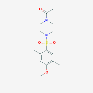 molecular formula C16H24N2O4S B513092 1-[4-(4-Ethoxy-2,5-dimethylbenzenesulfonyl)piperazin-1-yl]ethan-1-one CAS No. 942666-73-1