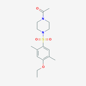 molecular formula C16H24N2O4S B513092 1-[4-(4-乙氧基-2,5-二甲基苯磺酰基)哌嗪-1-基]乙烷-1-酮 CAS No. 942666-73-1