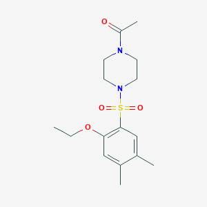molecular formula C16H24N2O4S B513093 1-[4-(2-乙氧基-4,5-二甲苯磺酰)哌嗪-1-基]乙烷-1-酮 CAS No. 942702-48-9