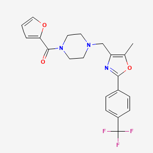 molecular formula C21H20F3N3O3 B5130930 1-(2-furoyl)-4-({5-methyl-2-[4-(trifluoromethyl)phenyl]-1,3-oxazol-4-yl}methyl)piperazine 