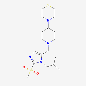 molecular formula C18H32N4O2S2 B5130950 4-(1-{[1-isobutyl-2-(methylsulfonyl)-1H-imidazol-5-yl]methyl}-4-piperidinyl)thiomorpholine 