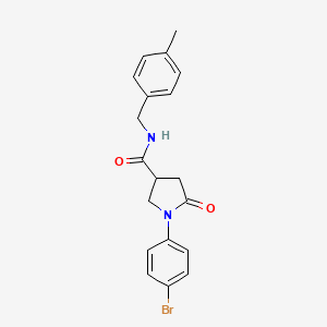 molecular formula C19H19BrN2O2 B5130968 1-(4-bromophenyl)-N-(4-methylbenzyl)-5-oxo-3-pyrrolidinecarboxamide 