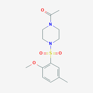molecular formula C14H20N2O4S B513097 1-[4-(2-Methoxy-5-methylbenzenesulfonyl)piperazin-1-yl]ethan-1-one CAS No. 942702-50-3