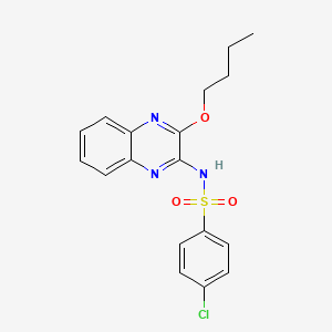 molecular formula C18H18ClN3O3S B5131088 N-(3-butoxy-2-quinoxalinyl)-4-chlorobenzenesulfonamide 