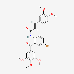 molecular formula C27H26BrNO7 B5131092 N-[4-bromo-2-(3,4,5-trimethoxybenzoyl)phenyl]-3-(3,4-dimethoxyphenyl)acrylamide 
