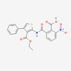 molecular formula C21H16N2O7S B5131105 2-({[3-(ethoxycarbonyl)-4-phenyl-2-thienyl]amino}carbonyl)-6-nitrobenzoic acid 