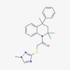 molecular formula C23H26N4OS B5131135 2,2,4-trimethyl-1-{[(1-methyl-1H-1,2,4-triazol-3-yl)thio]acetyl}-4-phenyl-1,2,3,4-tetrahydroquinoline 