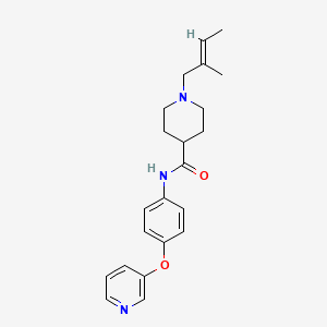 molecular formula C22H27N3O2 B5131142 1-[(2E)-2-methyl-2-buten-1-yl]-N-[4-(3-pyridinyloxy)phenyl]-4-piperidinecarboxamide 