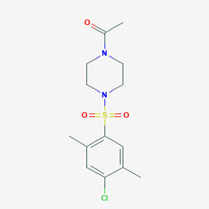 molecular formula C14H19ClN2O3S B513116 1-Acetyl-4-[(4-chloro-2,5-dimethylphenyl)sulfonyl]piperazine CAS No. 942702-60-5