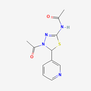 molecular formula C11H12N4O2S B5131173 N-[4-acetyl-5-(3-pyridinyl)-4,5-dihydro-1,3,4-thiadiazol-2-yl]acetamide CAS No. 62236-03-7