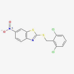 molecular formula C14H8Cl2N2O2S2 B5131186 2-[(2,6-dichlorobenzyl)thio]-6-nitro-1,3-benzothiazole 