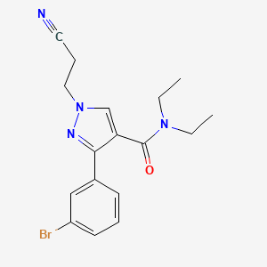 molecular formula C17H19BrN4O B5131188 3-(3-bromophenyl)-1-(2-cyanoethyl)-N,N-diethyl-1H-pyrazole-4-carboxamide 