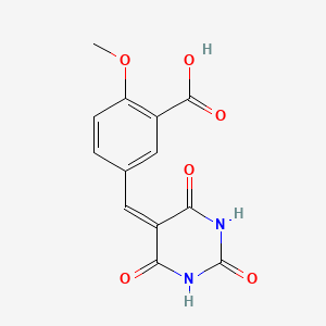 molecular formula C13H10N2O6 B5131208 2-methoxy-5-[(2,4,6-trioxotetrahydro-5(2H)-pyrimidinylidene)methyl]benzoic acid 