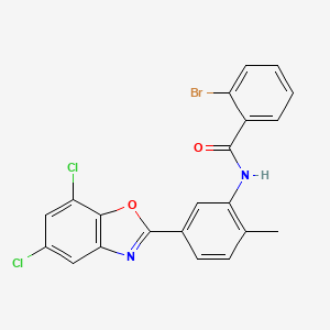 2-bromo-N-[5-(5,7-dichloro-1,3-benzoxazol-2-yl)-2-methylphenyl]benzamide