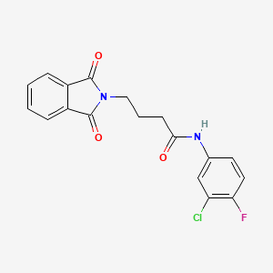 molecular formula C18H14ClFN2O3 B5131278 N-(3-chloro-4-fluorophenyl)-4-(1,3-dioxo-1,3-dihydro-2H-isoindol-2-yl)butanamide 