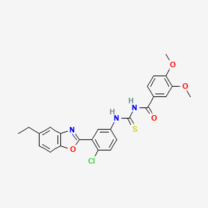 N-({[4-chloro-3-(5-ethyl-1,3-benzoxazol-2-yl)phenyl]amino}carbonothioyl)-3,4-dimethoxybenzamide