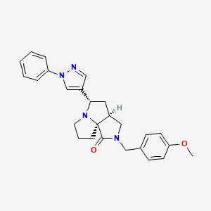 molecular formula C26H28N4O2 B5131319 (3aS*,5S*,9aS*)-2-(4-methoxybenzyl)-5-(1-phenyl-1H-pyrazol-4-yl)hexahydro-7H-pyrrolo[3,4-g]pyrrolizin-1(2H)-one 