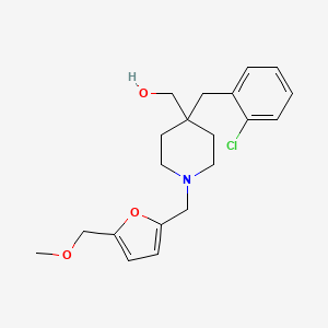 molecular formula C20H26ClNO3 B5131325 (4-(2-chlorobenzyl)-1-{[5-(methoxymethyl)-2-furyl]methyl}-4-piperidinyl)methanol 