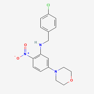molecular formula C17H18ClN3O3 B5131342 (4-chlorobenzyl)[5-(4-morpholinyl)-2-nitrophenyl]amine 
