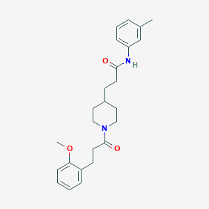 molecular formula C25H32N2O3 B5131347 3-{1-[3-(2-methoxyphenyl)propanoyl]-4-piperidinyl}-N-(3-methylphenyl)propanamide 