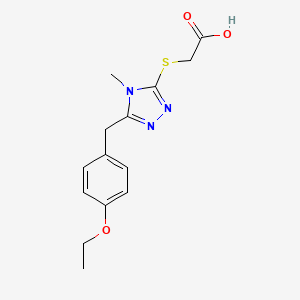 molecular formula C14H17N3O3S B5131354 {[5-(4-ethoxybenzyl)-4-methyl-4H-1,2,4-triazol-3-yl]thio}acetic acid 