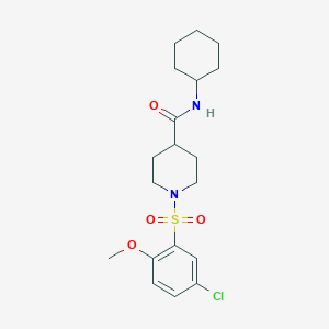 molecular formula C19H27ClN2O4S B5131371 1-[(5-chloro-2-methoxyphenyl)sulfonyl]-N-cyclohexyl-4-piperidinecarboxamide 