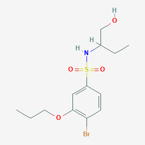 molecular formula C13H20BrNO4S B513138 4-bromo-N-[1-(hydroxymethyl)propyl]-3-propoxybenzenesulfonamide CAS No. 942667-21-2