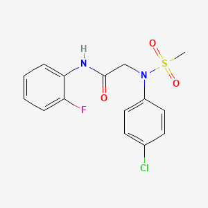 molecular formula C15H14ClFN2O3S B5131390 N~2~-(4-chlorophenyl)-N~1~-(2-fluorophenyl)-N~2~-(methylsulfonyl)glycinamide 