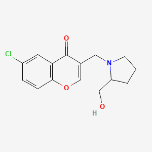 molecular formula C15H16ClNO3 B5131396 6-chloro-3-{[2-(hydroxymethyl)-1-pyrrolidinyl]methyl}-4H-chromen-4-one 