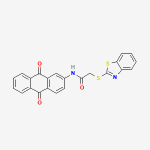 molecular formula C23H14N2O3S2 B5131419 2-(1,3-benzothiazol-2-ylthio)-N-(9,10-dioxo-9,10-dihydro-2-anthracenyl)acetamide 