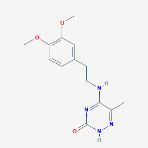 molecular formula C14H18N4O3 B5131427 5-{[2-(3,4-dimethoxyphenyl)ethyl]amino}-6-methyl-1,2,4-triazin-3(2H)-one 