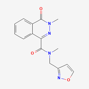 molecular formula C15H14N4O3 B5131436 N-(3-isoxazolylmethyl)-N,3-dimethyl-4-oxo-3,4-dihydro-1-phthalazinecarboxamide 