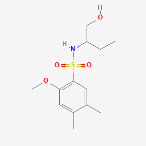 molecular formula C13H21NO4S B513146 N-[1-(hydroxymethyl)propyl]-2-methoxy-4,5-dimethylbenzenesulfonamide CAS No. 942667-27-8