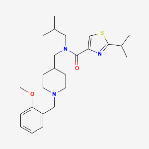 molecular formula C25H37N3O2S B5131467 N-isobutyl-2-isopropyl-N-{[1-(2-methoxybenzyl)-4-piperidinyl]methyl}-1,3-thiazole-4-carboxamide 