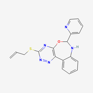 molecular formula C18H15N5OS B5131494 3-(allylthio)-6-(2-pyridinyl)-6,7-dihydro[1,2,4]triazino[5,6-d][3,1]benzoxazepine 