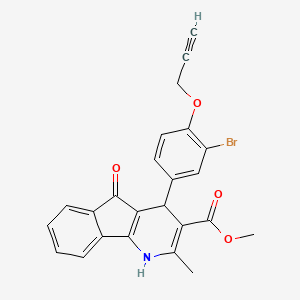 molecular formula C24H18BrNO4 B5131501 methyl 4-[3-bromo-4-(2-propyn-1-yloxy)phenyl]-2-methyl-5-oxo-4,5-dihydro-1H-indeno[1,2-b]pyridine-3-carboxylate 