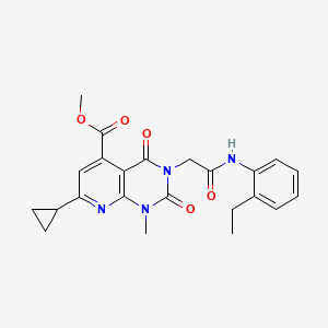 molecular formula C23H24N4O5 B5131523 methyl 7-cyclopropyl-3-{2-[(2-ethylphenyl)amino]-2-oxoethyl}-1-methyl-2,4-dioxo-1,2,3,4-tetrahydropyrido[2,3-d]pyrimidine-5-carboxylate 