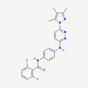 molecular formula C23H20F2N6O B5131528 2,6-difluoro-N-(4-{[6-(3,4,5-trimethyl-1H-pyrazol-1-yl)-3-pyridazinyl]amino}phenyl)benzamide 