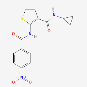 molecular formula C15H13N3O4S B5131555 N-cyclopropyl-2-[(4-nitrobenzoyl)amino]-3-thiophenecarboxamide 