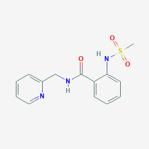 molecular formula C14H15N3O3S B5131562 2-[(methylsulfonyl)amino]-N-(2-pyridinylmethyl)benzamide 