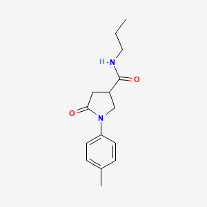 molecular formula C15H20N2O2 B5131578 1-(4-methylphenyl)-5-oxo-N-propyl-3-pyrrolidinecarboxamide 
