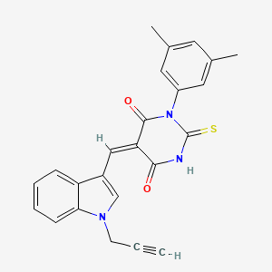 molecular formula C24H19N3O2S B5131583 1-(3,5-dimethylphenyl)-5-{[1-(2-propyn-1-yl)-1H-indol-3-yl]methylene}-2-thioxodihydro-4,6(1H,5H)-pyrimidinedione 