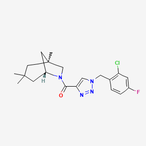 molecular formula C20H24ClFN4O B5131608 (1S*,5R*)-6-{[1-(2-chloro-4-fluorobenzyl)-1H-1,2,3-triazol-4-yl]carbonyl}-1,3,3-trimethyl-6-azabicyclo[3.2.1]octane 